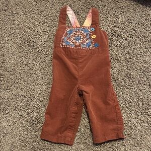 Matilda Jane Brown Overalls with Blue Embroidery